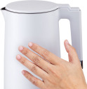 Elektriskā tējkanna 1,5L, BALTA, LUND 68207, automātiskā izslēgšanās, 360° rotējoša pamatne