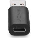 Lindy 41904 USB adapteris, 1 USB-C, 1 USB 3.2, juodas, 24.4x15.5x9.6mm