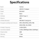 Vention USB adapteris KDTB0 633Mbit/s, Dual-band 2.4-5GHz, 6dBi antena, WPA2-PSK, USB 2.0, juodas