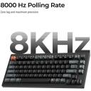 Клавиатура Keychron V1U-D1 75% беспроводная, 8000 Гц, RGB LED, 4000 мАч, 660 ч работы от аккумулятора, PBT клавиши