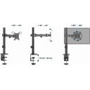 Gembird LCD monitori kinnituse k&auml;si MA-D1-03, maksimaalne kandev&otilde;ime 9 kg, minimaalne ekraani suurus 43.2 cm