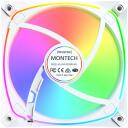 Montech Вентилятор корпуса RX120 PRO WHITE, 120mm, 12V, 1600RPM, 1.63mmH2O, HDB, 20 светодиодов, RGB контроллер в комплекте