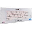 White Shark Klaviatūra NAGAMAKI-W-US-BLUE.SW, mehāniska, balta, 61 taustiņ&scaron;, USB Type-C, zili slēdži, apgaismojums