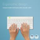 R-Go Tools klaviatuur RGOCOUSWLWH, kompaktne klaviatuur pausitarkvaraga, QWERTY, Bluetooth 5.0, valge