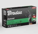 Aizsargcimdi DIAMOND, BRADAS, RWJNDBC8, nitrils, M izmērs, melni, 50 gab. iepakojumā