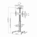 Sbox TV hoidik FS-446, 37-70, 50kg, 600x400, VESA 200x200-600x400, k&otilde;rgus 1200-1600mm, 4 ratast