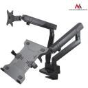 Maclean Kahekordne monitori statiiv, MC-813, 75x75mm, 100x100mm, must, alumiinium, teras, 16kg, 1 monitor