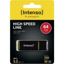Intenso USB m&auml;lupulk 3537490 64 GB, Lugemise kiirus 250 MB/s, Kirjutamise kiirus 50 MB/s, USB 3.2 Gen 1, Must, Kollane