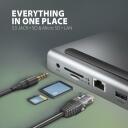 Axagon dokkimisjaam HMC-4KX3, 3x USB-A, 2x HDMI, DP, RJ-45, SD/microSD, audio, PD 100W