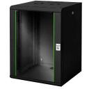 Digitus Sienas montāžas skapis Unikālā sērija DN-19 16U-6/6-SW, 82 x 60 x 60 cm, melns, 19", 210&deg; atvēr&scaron;anas leņķis