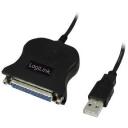 Logilink Paralēlais adapteris UA0054A, 1,8m, USB A vīrie&scaron;u, DB25, EPP, ECP, ROHS