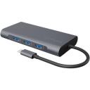 Raidsonic dokstacija IB-DK4040-CPD, 3xUSB 3.0, HDMI 3840x2160@30Hz, VGA 1920x1080@60Hz, RJ45 10/100/1000Mbit/s