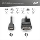 Digitus video adapteris kabelis 2 m AK-300334-020-S, 24 pin USB-C, 20 pin DisplayPort, 8K30Hz, 4K144Hz, MST, bi-direkc.