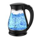 Adler | Kettle | AD 1274 | Standard | 2200 W | 1.7 L | Plastic/Glass | 360&deg; rotational base | Black/Transparent