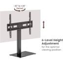 Sbox FS-306 televizora grīdas kron&scaron;teins, 37-75'', 40kg, 75x75-600x400, melns, 6 augstuma līmeņi, kabeļu pārvaldība