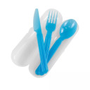 Galda piederumu komplekts GIO`STYLE 116465615 caurspīdīgā kārbiņā, caurspīdīgs/zils/zaļš/rozā