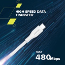 Кабель с подключением USB C к USB C быстрой зарядкой 60 Вт и силиконовым покрытием CC60SC10 C-C 60W 1 m Silicon Темно Синий CNS-CC60SC10DB CANYON