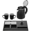 Adler AD 1387 elektriskā tējkanna, 1 L, 1000 W, 2 krūzes, melna, 35,8 x 23,8 x 2,8 cm, 0,65 m, 220-240 V