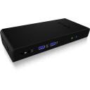 Raidsonic ICY BOX dokstacija IB-DK2241AC, strāvas adapteris AC 120/230 V, 2x USB 3.0, HDMI, DVI-I, Gigabit LAN