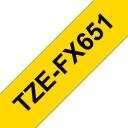 Brother TZe-FX651 elastīga laminēta ID lente, 8 m, 2.4 cm, melns uz dzeltena, termopārnese, papīrs