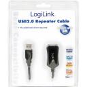 Logilink USB 2.0 atkārtotāja kabelis UA0001A, 5 m, 480 Mb/s, aktīvs kabelis, divkār&scaron;s ekranējums