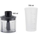 Beper Iegremdējamais blenderis P102FRU151, 1000 W, melna/nerūsējo&scaron;a tērauda, 4 asmeņi, 0.5 l smalcinātājs, 0.7 l mērtrauka