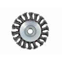 STEEL BEVELLED TWIST-KNOT WIRE WHEEL BRUSH 125mm M14 AW55137 AWTOOLS