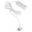 Mājsaimniecības pagarinātājs ar 3 kontaktligzdām, 5.0m, balts, AW24622, AWTOOLS