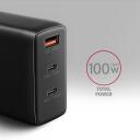 Axagon seinakl charger ACU-DPQ100 100W, 100-240V, 3 porti, QC 4+, PD 3.0, must, toite kaitse