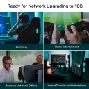 TP-Link TL-SX105 5-uostų 10G/Multi-Gigabit unmanaged jungiklis 5&times;10 Gbps RJ45 100 Gbps perdavimo talpa fanless Juodas