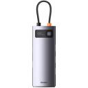 Baseus dokas WKWG070013, 4x USB 3.0, 5V / 3A, 5Gbps, aliuminio lydinys, kompakti&scaron;kas, pilkas
