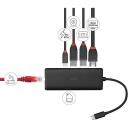 Lindy dokas 43358, 4K HDMI 60Hz, 2x USB 3.2, 1x USB-C, 1x RJ45, 1x SD, 100W PD, juoda