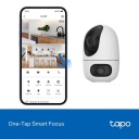 TP-Link WiFi vidaus IP kamera Pan Tilt Dual Lens Tapo C245D 2K 3MP AI aptikimas naktinis matymas Balta