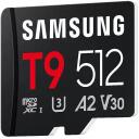 Samsung T9 microSD kaart MB-MH512T/WW, 512 GB, 200 MB/s, 130 MB/s, UHS-I, U3, V30, A2, veekindel, l&ouml;&ouml;gikindel