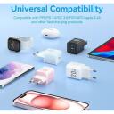 Vention lādētājs FEPB0-EU 20W PD, 100-240V, 1x USB-C, ātrā uzlāde, pārkar&scaron;anas aizsardzība, melns