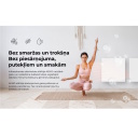 AENO Premium Eco Smart Quadro Wall Heater, 500W, 50x50 cm., Tempered glass, Infrared+convection heating type, LED display Plug type: Europe (E/F type), WHITE, Made in Poland