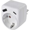 Emos Адаптер P0075, 1&times;, 1&times;USB-A 5V/2,4A/12W, 1&times;USB-C 5V/3A/15W, 3680W, IP20, защита от детей