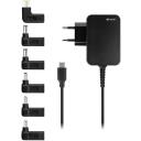 Tracer Prime 65W universālais 7-in-1 portatīvo datoru adapteris TRAAKN47202, 65W, 1,78m, 7 adapteri, USB-C, ātrā uzlāde