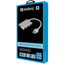 Sandberg USB 3.0 tasku keskseade 133-88, 4 porti, 5000 Mbit/s, RoHS, alumiinium