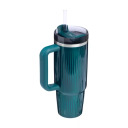 Термокружка с трубочкой Stanley The Quencher H2.0 Fluted Tumbler 1,18 л – блестящий голубовато-зелёный