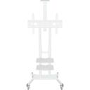 Onkron TV alus TS1881-W, 50-86 tolli, maksimaalne koormus 105.9 kg, k&otilde;rguse reguleerimine 1350-1650 mm, 2 riiulit, 4 ratast