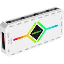 Gamemax V4.0 ARGB PWM HUB WT, 136g, 11.8cm, 5.5cm, 1.7cm, heleduse reguleerimise nupp, 4-pin PWM pistik