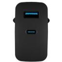 Natec Lādētājs NUC-2143, 45W, 1x USB-A, 1x USB-C, melns, 110-240V, 50/60Hz, 3A, 20V, 5V, ātrā uzlāde