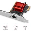 Axagon сетевая карта PCEE-G25 2.5G 1порт, Realtek RTL8125B, PCIe 2.1, 2500 Мбит/с, SP и LP, Plug and Play, поддержка VLAN