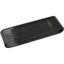 Kingston USB-m&auml;lupulk DT70/128GB, 128 GB, USB-C, USB 3.2 Gen 1, must, 1 tk