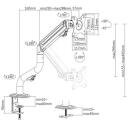 Gembird LCD monitori kinnitusk&auml;si MA-DA1-02, 1 k&auml;si, 8 kg, 17-32'', VESA 75x75/100x100, must, gaasivedru