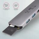 Axagon dokstatsioon HMC-5 USB 3.2, 2x USB-A, 1x USB-C, 1x HDMI, 5Gb/s, 100W PD, 110 x 35 x 12.5 mm