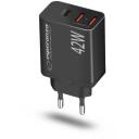 Esperanza Lādētājs EZC106K, 42W, melns, 50-60Hz, 100-240V, 1xUSB Type-C, 2xUSB Type A, Power Delivery, pārkar&scaron;anas aizsardzība