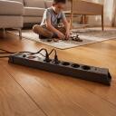 Hawk Удлинитель HWPS501GY, 1,5m, 5, 2xUSB, 20W, 545J, 16A, E/F, выключатель, заземление