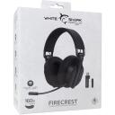 White Shark Ausinės FIRECREST-B, 160g, Juoda, 20Hz-20KHz, Bluetooth, 40mm garsiakalbiai, Sulankstoma konstrukcija